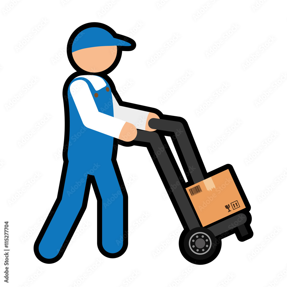 Delivery and Shipping concept represented by delivery man icon. isolated and flat illustration 