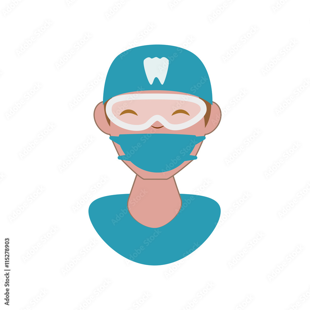 Dental care concept represented by dentist doctor icon. isolated and flat illustration Dental care concept represented by dentist doctor icon. isolated and flat illustration