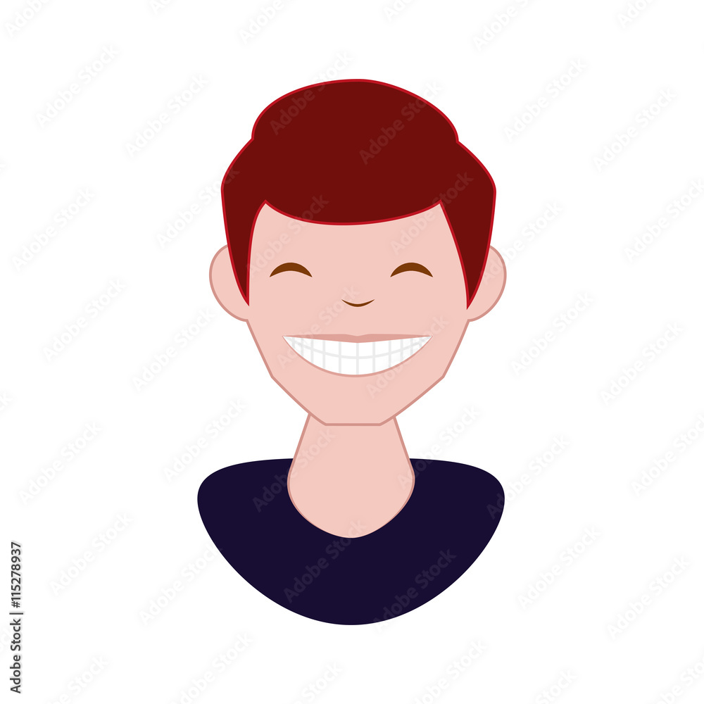 Avatar cartoon concept represented by happy man icon. isolated and flat illustration Avatar cartoon concept represented by happy man icon. isolated and flat illustration