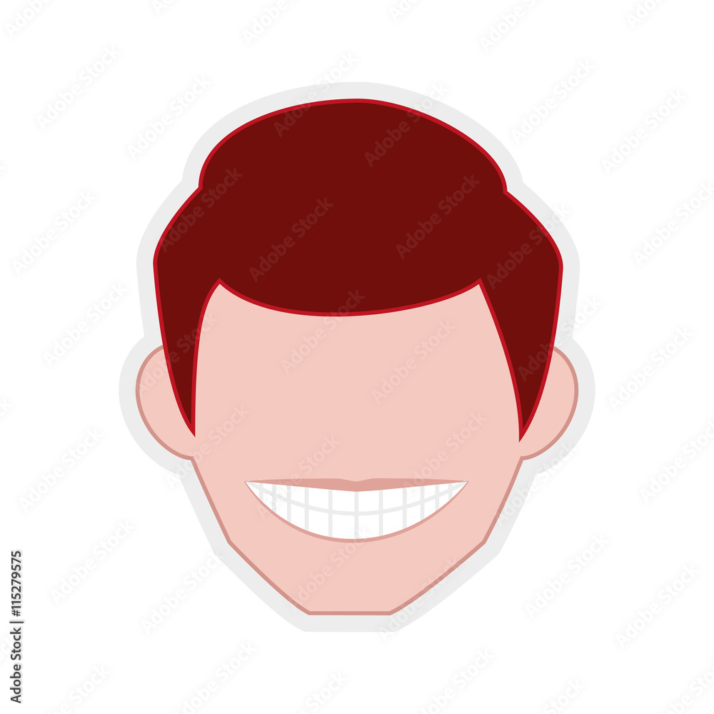 Obraz premium Avatar cartoon concept represented by happy man icon. isolated and flat illustration 