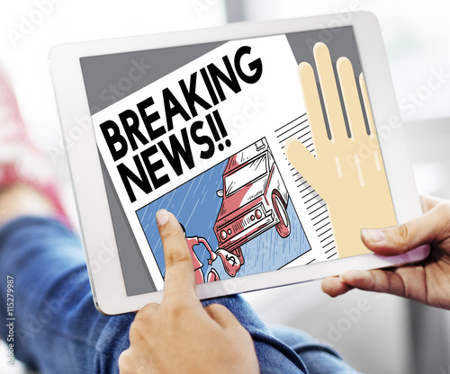 Breaking News Annouce Article Infromation Concept