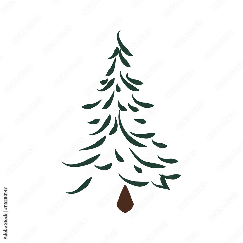 Obraz premium Nature and plant concept represented by pine tree icon. isolated and flat illustration 