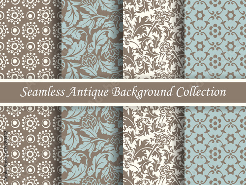 Antique seamless brown background collection_129

