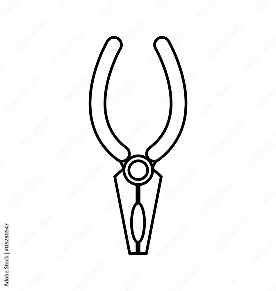 Constuction and repair concept represented by Pliers tool icon. isolated and flat illustration Constuction and repair concept represented by Pliers tool icon. isolated and flat illustration