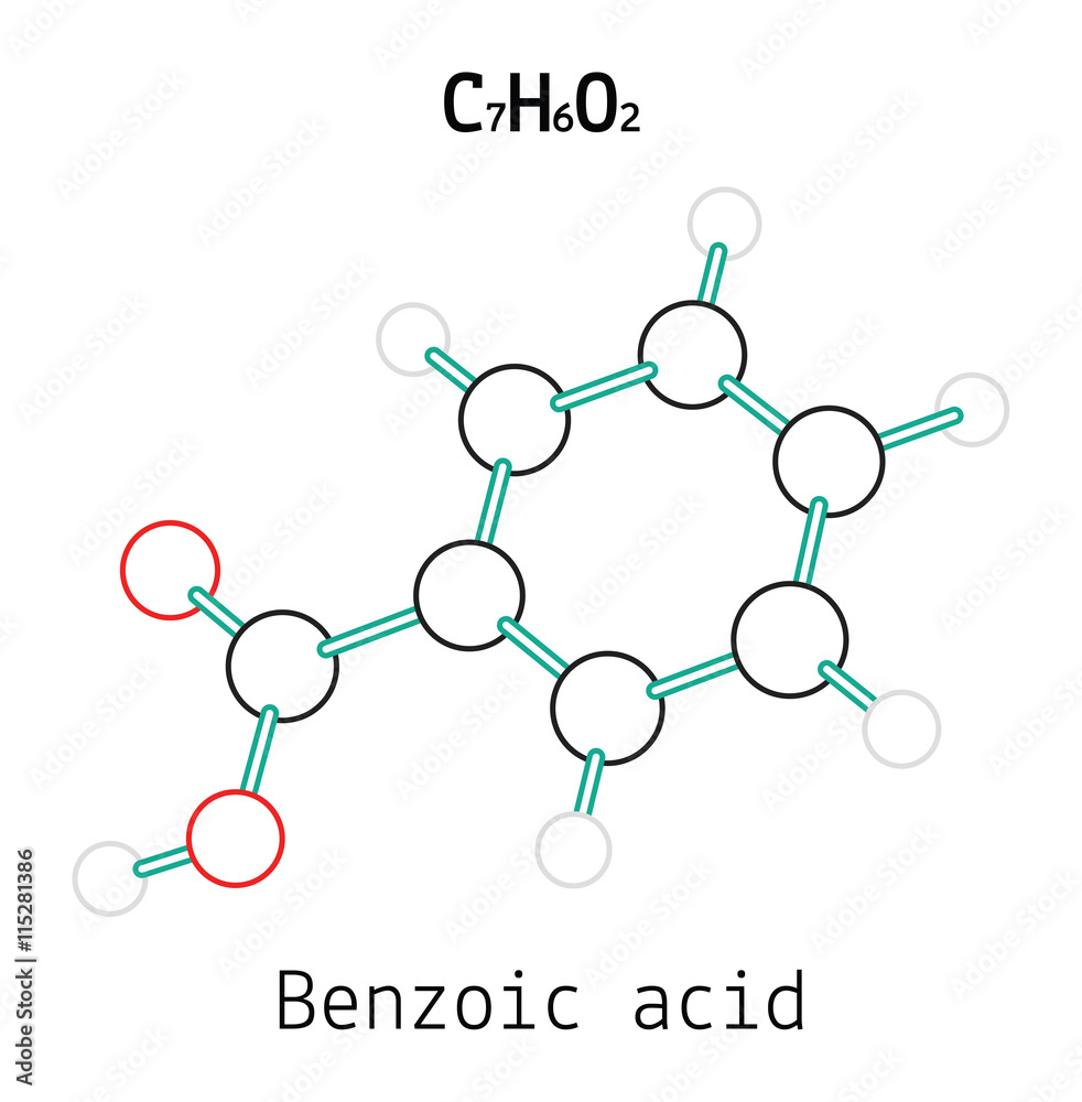 C7H6O2 Benzoic acid molecule