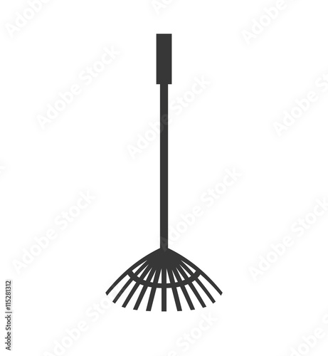 Gardening concept represented by rake tool icon. isolated and flat illustration 