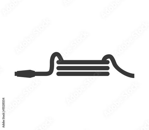 Gardening concept represented by hose tool icon. isolated and flat illustration 