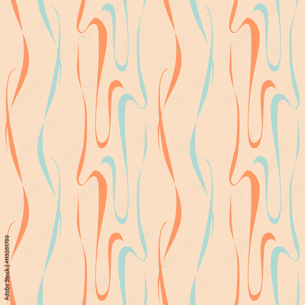 Peach pattern with waves and curls Peach pattern with waves and curls