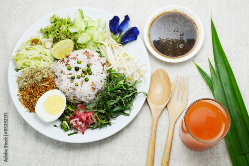 rice salad in Thai southernstyle photo
