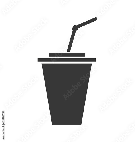 Soda and drink  concept represented by drinking straw inside glass icon. isolated and flat illustration 