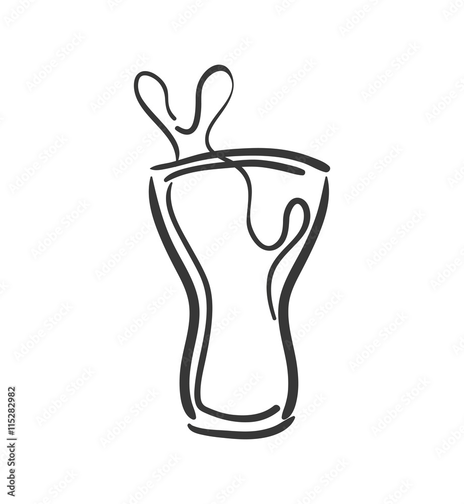 Obraz premium Soda and drink concept represented by glass icon. isolated and flat illustration 