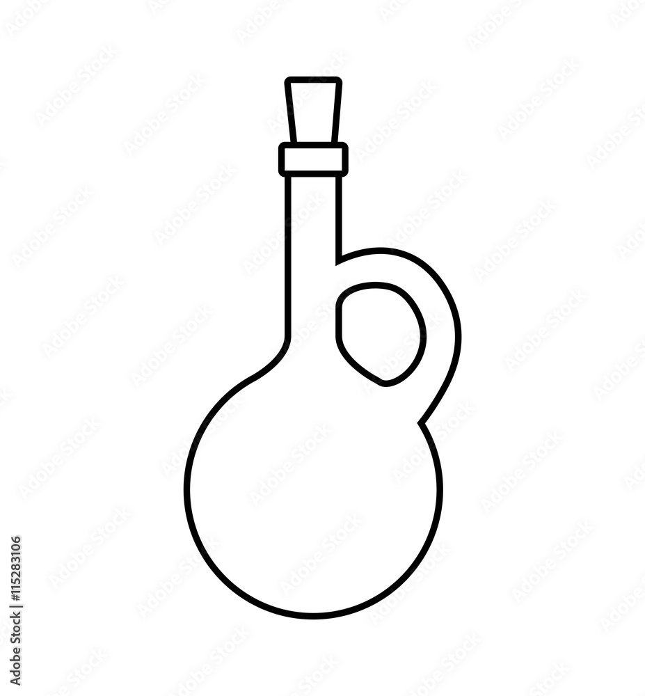 Jar concept represented by bottle of glass icon. isolated and flat illustration Jar concept represented by bottle of glass icon. isolated and flat illustration