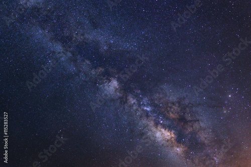Beautiful milky way galaxy on a night sky Long exposure photogra
