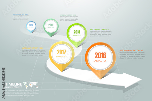 Business timeline infographic template can be used for workflow, layout, diagram