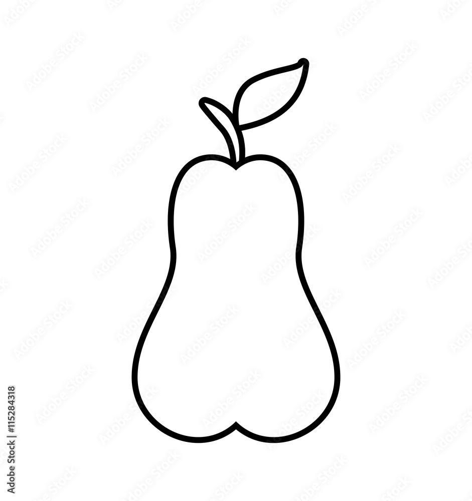 Healthy and organic food concept represented by pear icon. isolated and flat illustration Healthy and organic food concept represented by pear icon. isolated and flat illustration