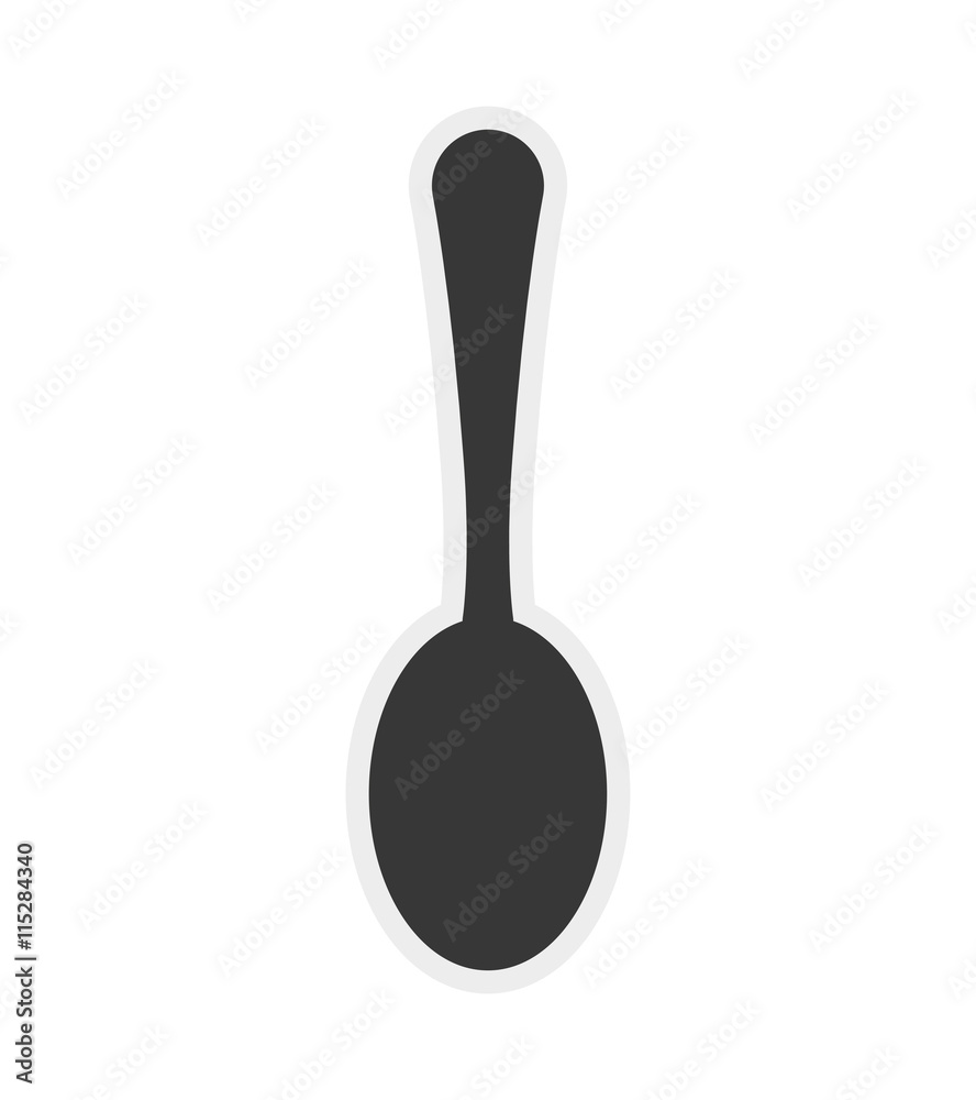 Cutlery concept represented by spoon icon. isolated and flat illustration Cutlery concept represented by spoon icon. isolated and flat illustration