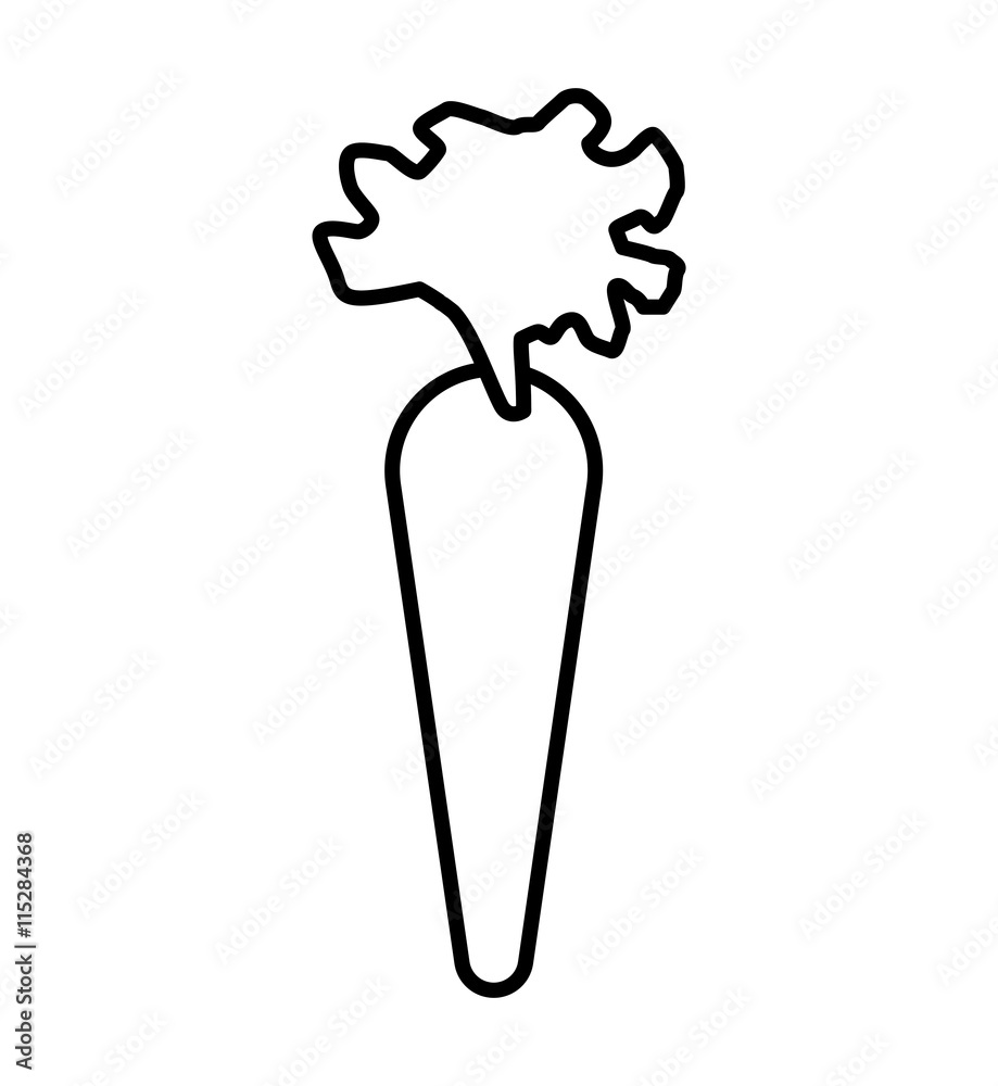 Healthy and organic food concept represented by carrot icon. isolated and flat illustration Healthy and organic food concept represented by carrot icon. isolated and flat illustration
