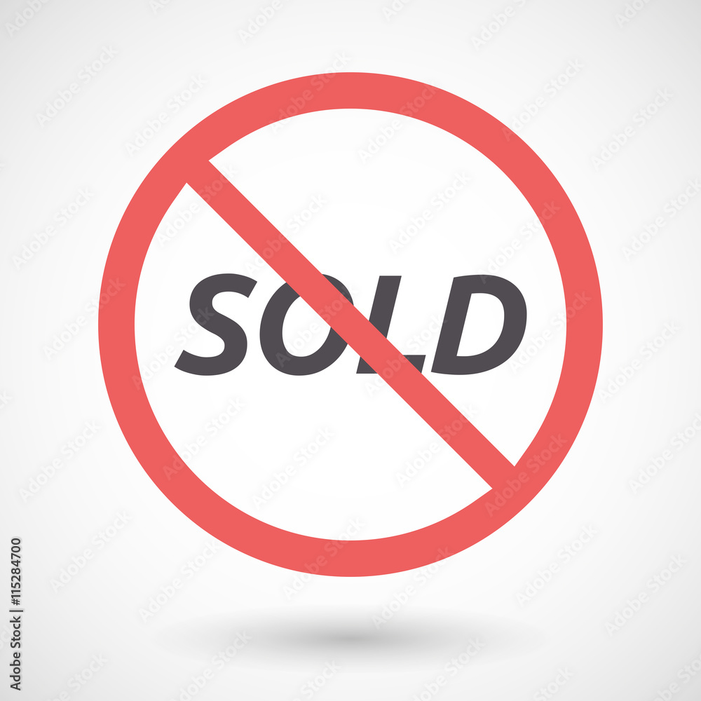 Isolated forbidden signal with the text SOLD Isolated forbidden signal with the text SOLD