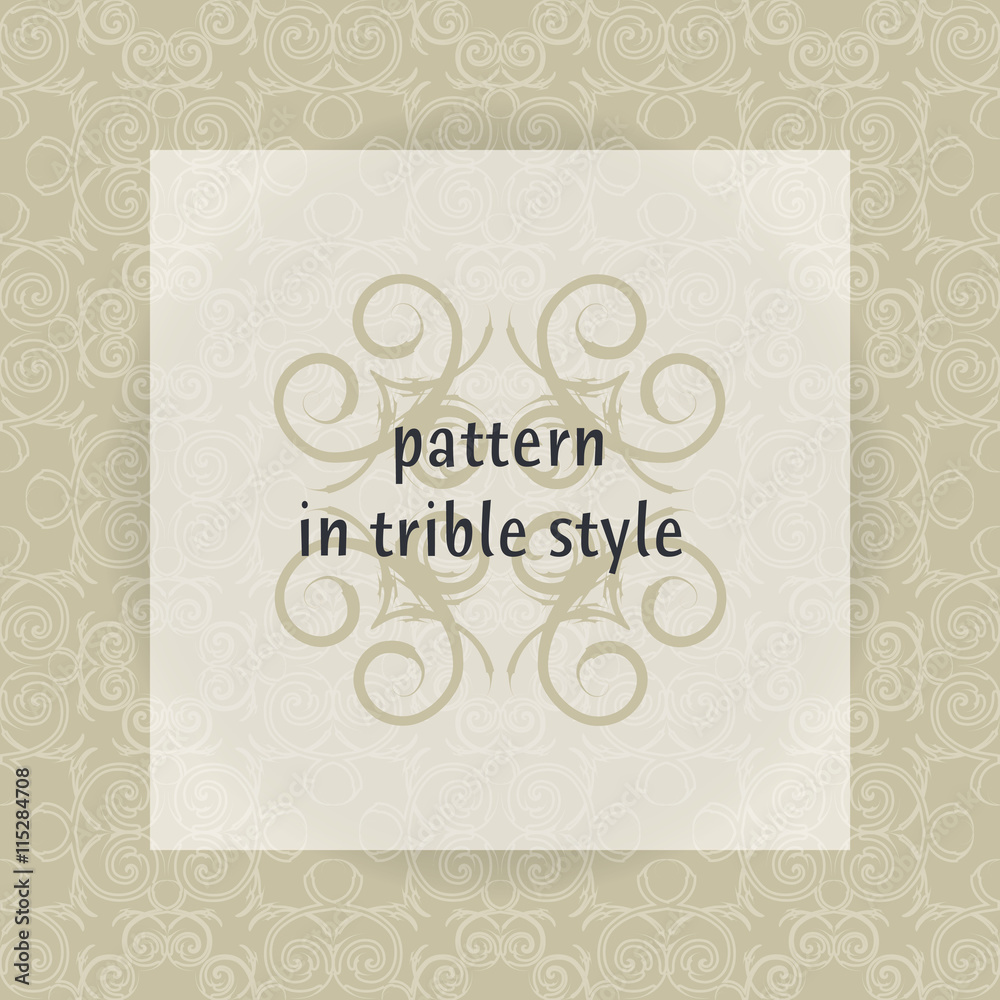 An elegance beige seamless pattern with a tribal & tattoo style-inspired ornament