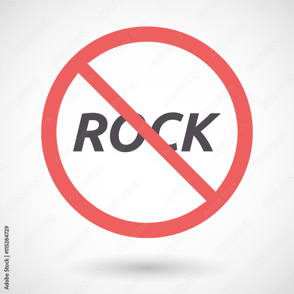 Isolated forbidden signal with the text ROCK Isolated forbidden signal with the text ROCK