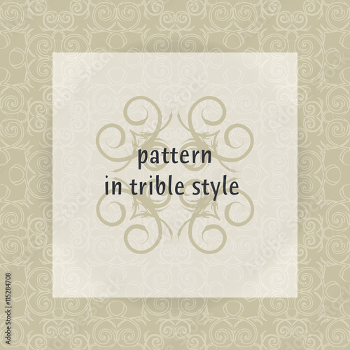 An elegance beige seamless pattern with a tribal   tattoo style-inspired ornament