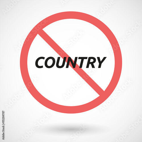 Free Download Isolated forbidden signal with    the text COUNTRY - GFXLoad