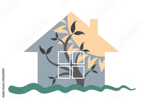 Logo eco friendly house.