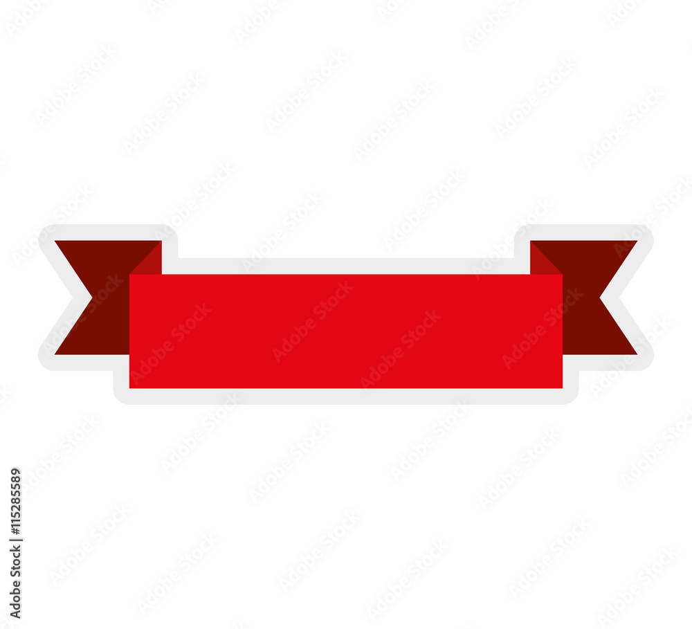 label concept represented by red ribbon icon. Isolated and flat illustration label concept represented by red ribbon icon. Isolated and flat illustration