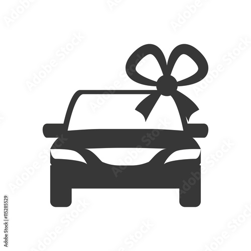 Sale concept represented by car with gift icon. Isolated and flat illustration 