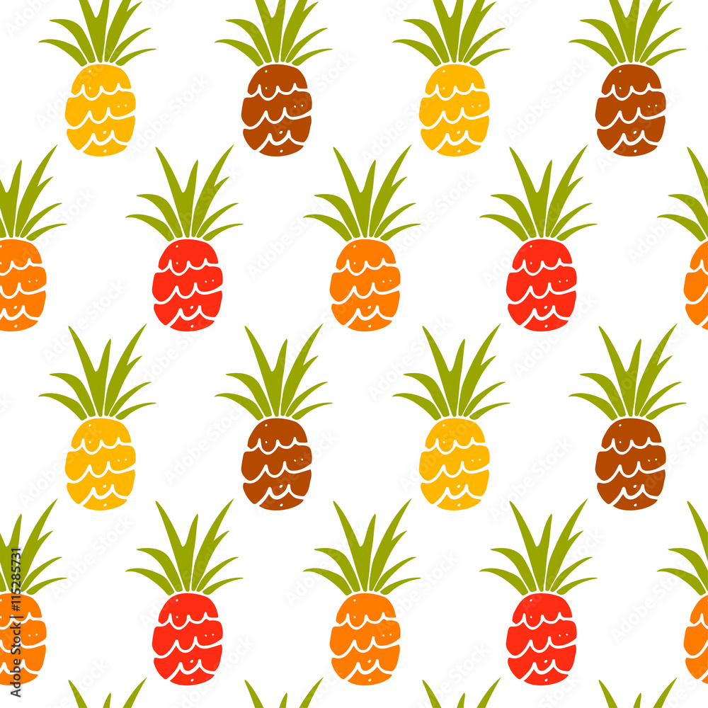 Seamless pattern with pineapples Seamless pattern with pineapples