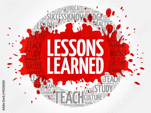 Lessons Learned word cloud collage, education concept background