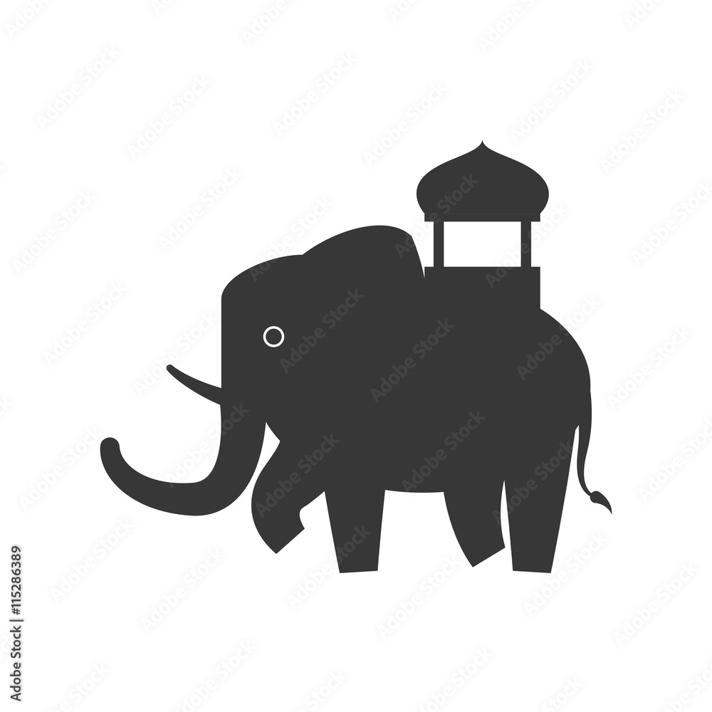 Indian culture concept represented by elephant as sacred animal icon. Isolated and flat illustration Indian culture concept represented by elephant as sacred animal icon. Isolated and flat illustration