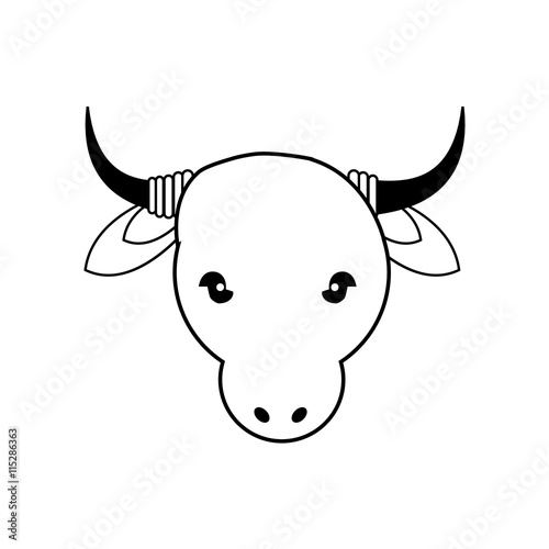 Wallpaper Mural Animal concept represented by cow icon. Isolated and flat illustration  Torontodigital.ca