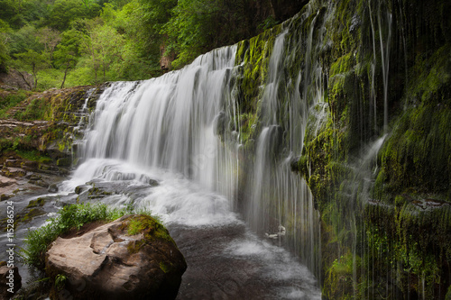 Sgwd Clun Gwyn Waterfall  near Panwar falls on the Mellte river in South Wales  UK.