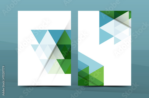 Geometric design A4 size cover print template