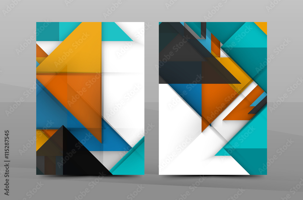 Squares and triangles annual report cover template