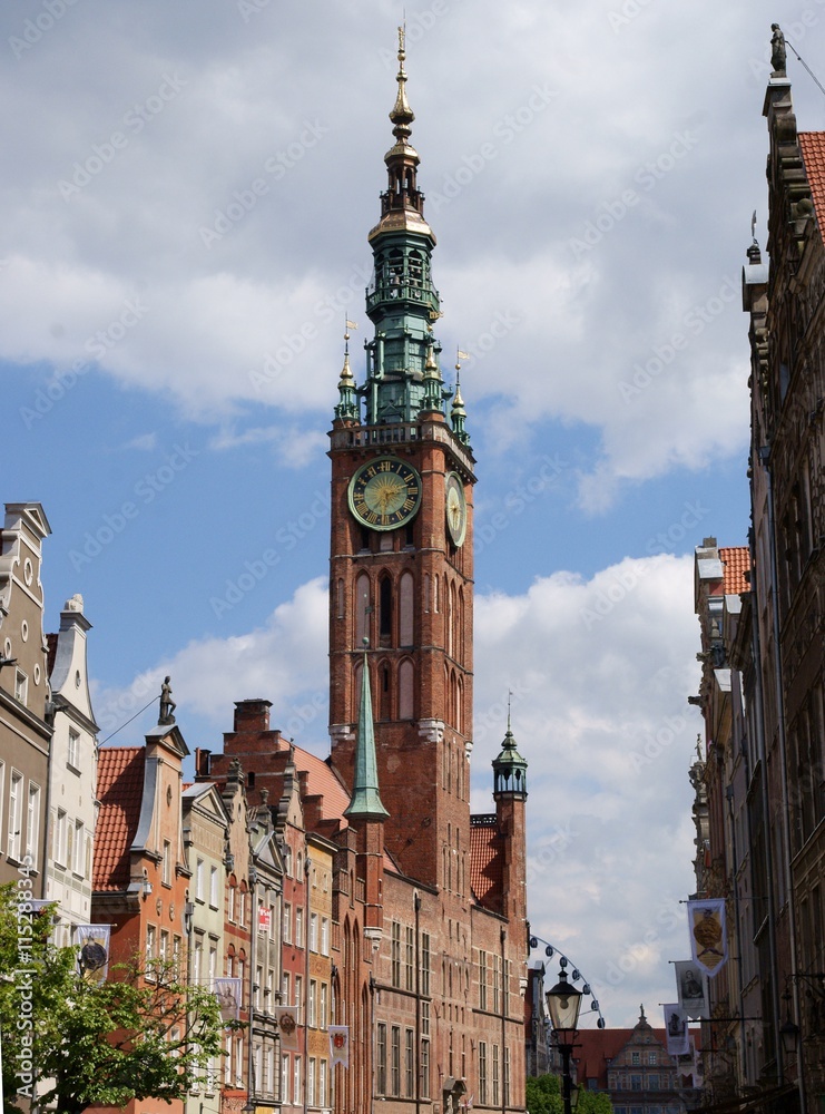 Town Hall and old buildings in center of Gdansk 
