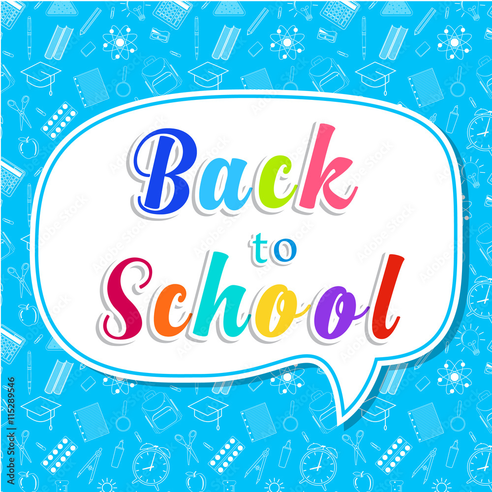 Back to school words banner on bubble