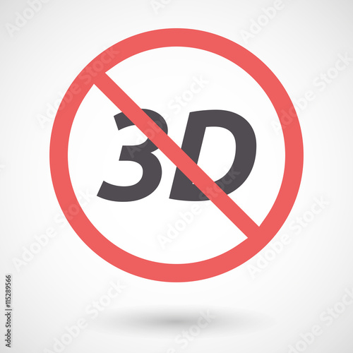 Isolated forbidden signal with    the text 3D