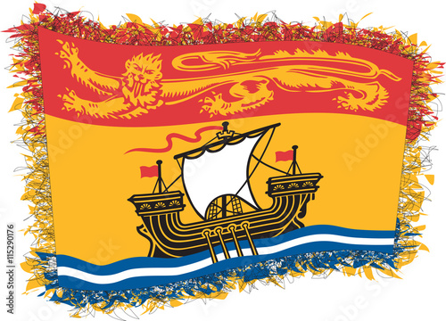 Flag of New Brunswick (Canada). Vector illustration of a stylize