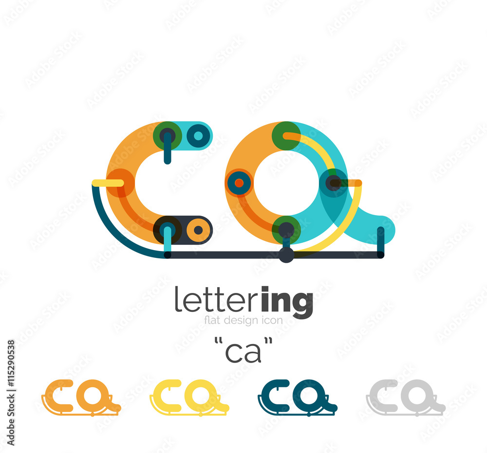 Fototapeta premium Letter logo line concept