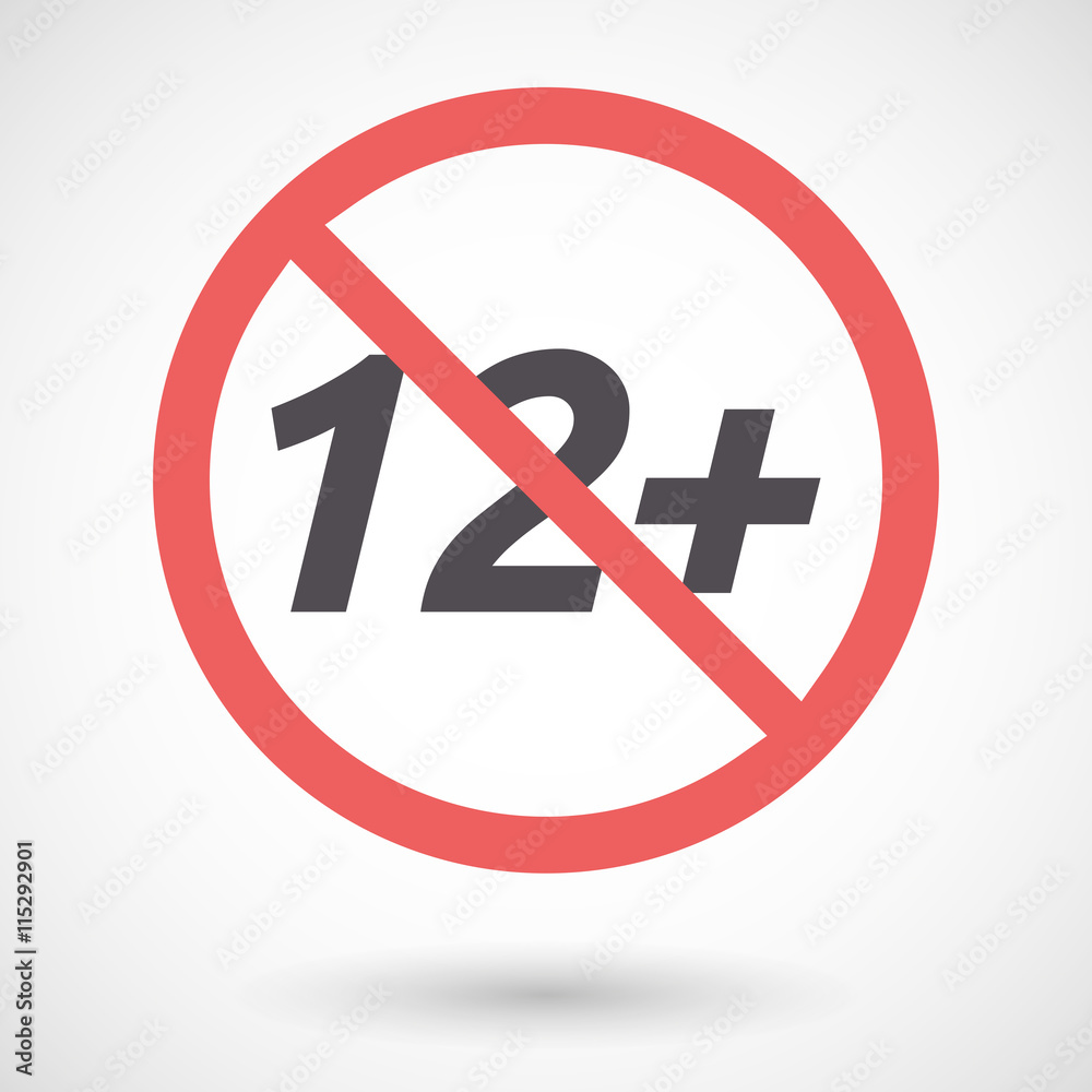 Isolated forbidden signal with    the text 12+