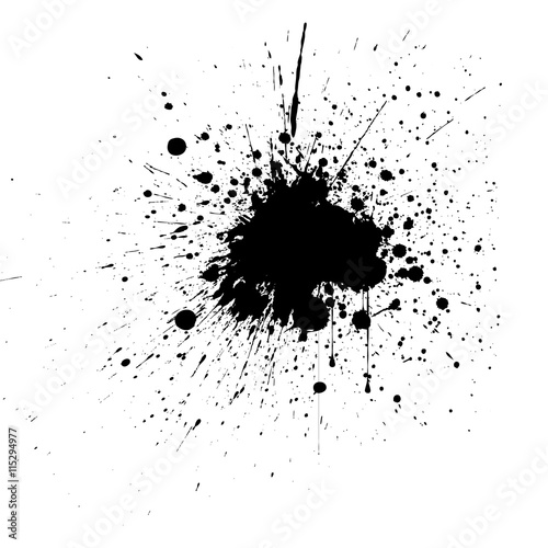 Vector splatter black color background. vector design