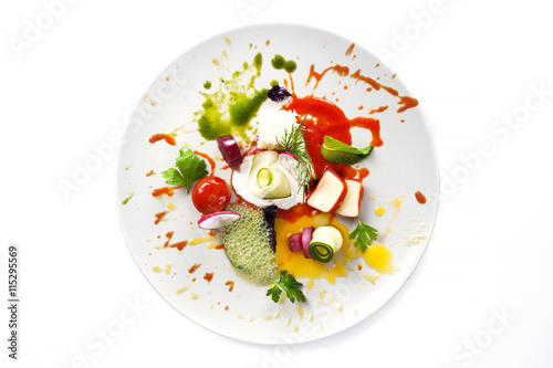 Slika na platnu Molecular cuisine vegetable salad