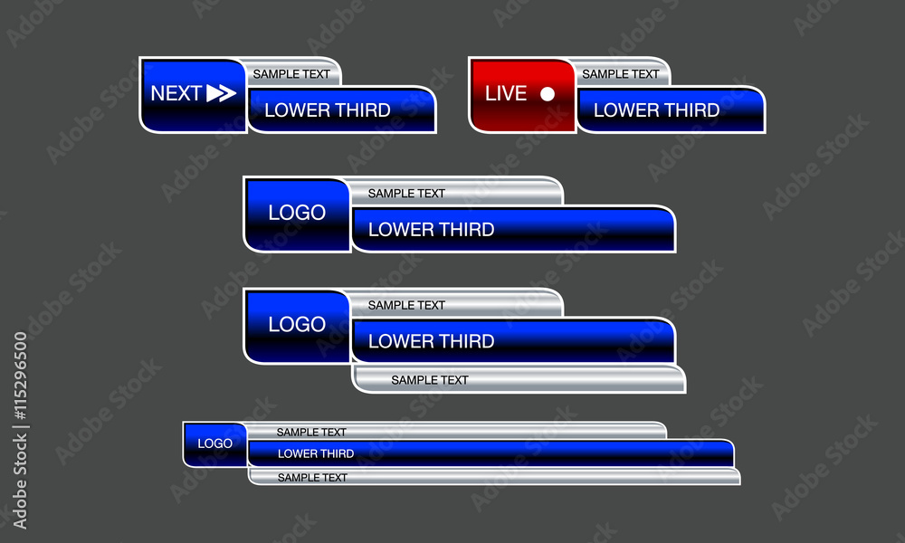 Fototapeta premium blue silver lower third