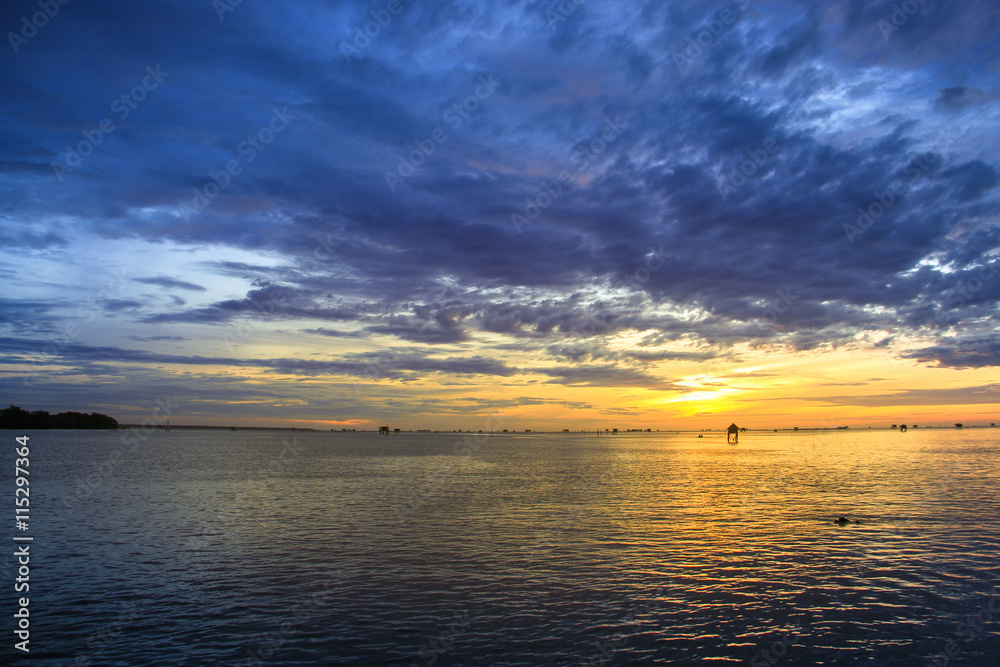 Sunrise on the beach with beautiful sky Sunrise on the beach with beautiful sky