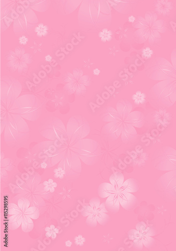 Flowers background. Flowers design. Vector abstract illustration. Light-Pink Sakura blossoms background. Vector. 