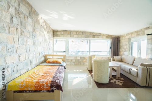 Wallpaper Mural Interior of a bedroom in a guest house Torontodigital.ca