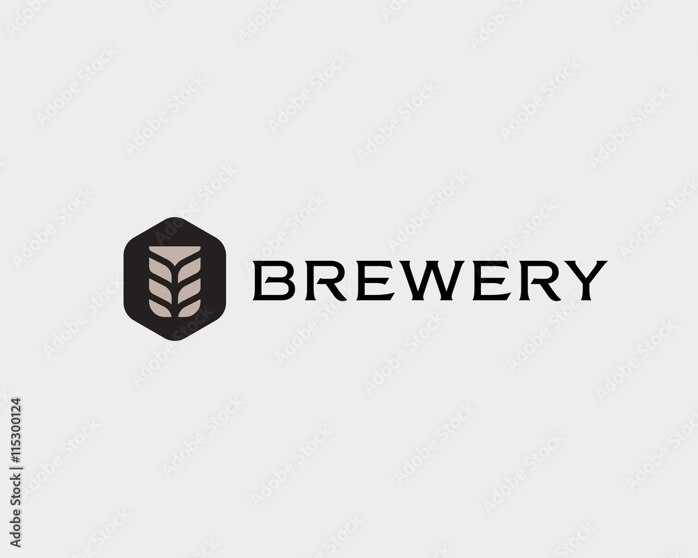 Brewery logotype. Beer vector logo design template. Pub modern symbol ...