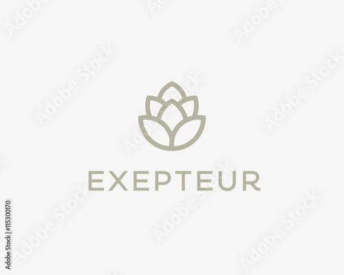 Barley shape for brewery logotype. Beer vector logo design template. Pub modern symbol. Stylized mug badge emblem.